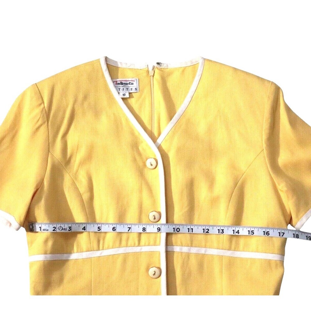 Talbots Petite Women's Midi Dress Suite Yellow Office Lady Professional Size 10 - Picture 6 of 7